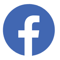 a blue and white facebook logo